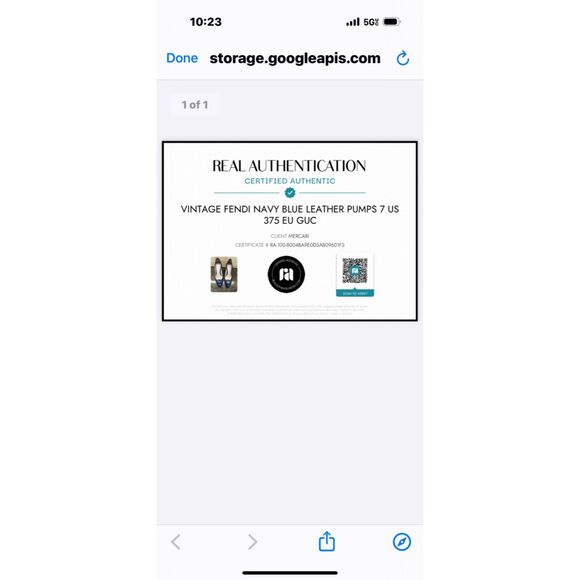 Vintage Fendi Navy Blue Leather Pumps 7 US 37.5 EU GUC - Picture 12 of 12